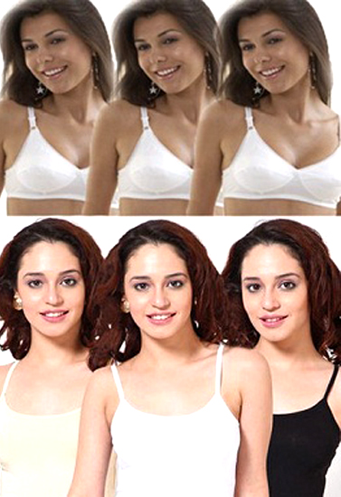 Value Pack Of 3 Camisoles & 3 Bras