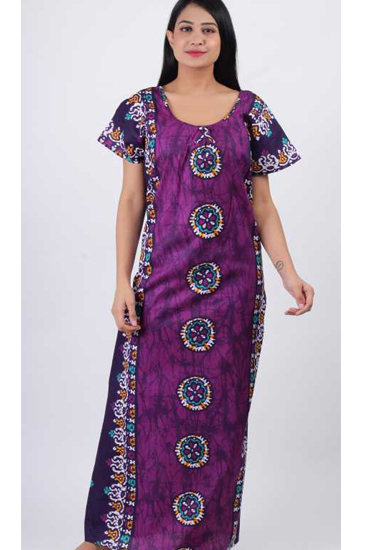 "Cute" Full Length Round Print Purple Nightgown (SOLD OUT)