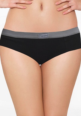 Hanes High Cut Black Brief