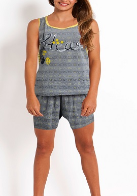 Women's Heart Printed Grey Short Set