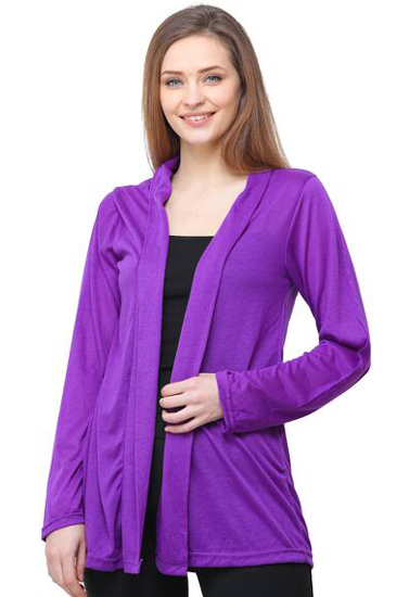 Purple Full Sleeves Shrug