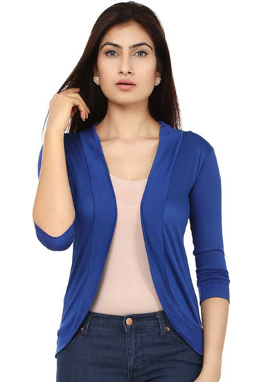 Smooth Dark Blue Solid Shrug