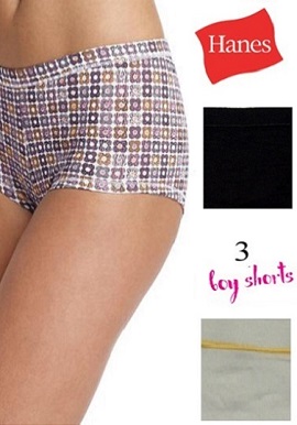Hanes Women's 3 Boyshort Brief