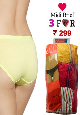 Hushh Cotton Seamless 3 Piece Midi Brief Set