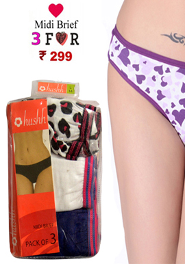 Hushh Smooth Soft Cotton 3 Midi Brief