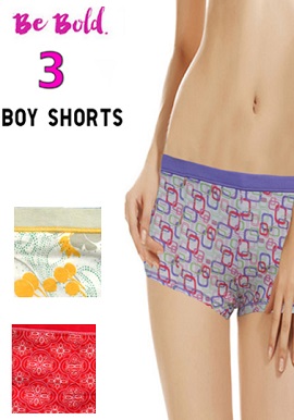 Intimates Pack Of 3 Soft Stretchy Boyshorts