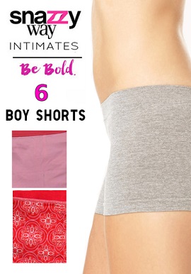 Intimates Pack Of 6 Mix Colour Boyshorts