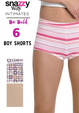 Intimates Set Of 6 Soft Cotton Boyshorts