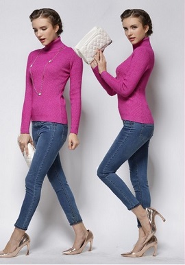Women's Winter High-Necked Cashmere Sweater
