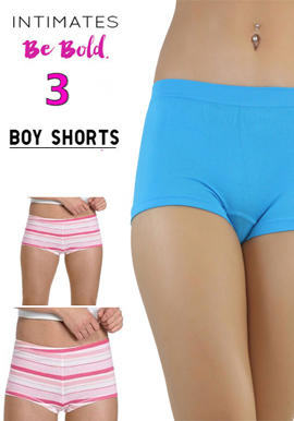 3 Pair Set Of Sweet Soft Cotton Boyshorts
