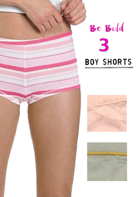 Pretty Cotton Pack of 3 Boyshorts