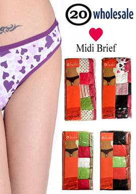Wholesale Lot of 20 Sweet Cotton Midi Brief
