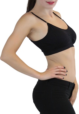Women's Smooth Medium Impact Black Sports Bra With Boyshort
