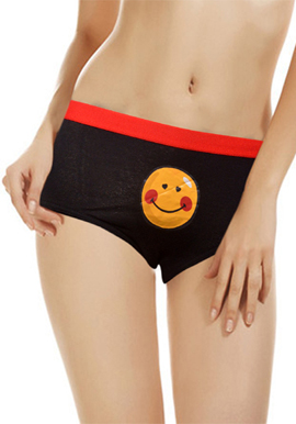 Women's Sweet Smiley World Smooth Cotton Boyshort
