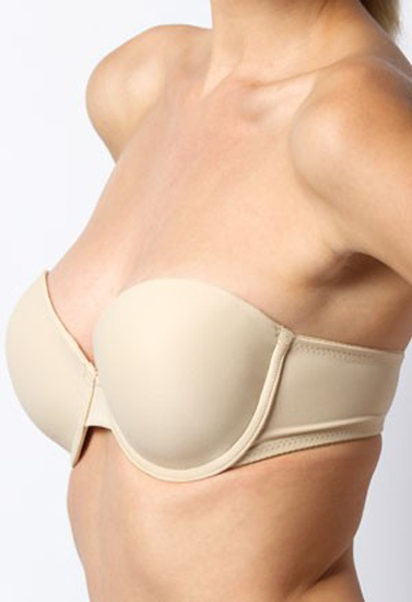 "COMFY" Smooth Seamless Strapless Beige Convertible Padded Bra