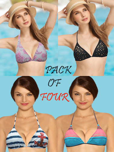 Wholesale Soft Foam Padded Four Piece Beach Bra