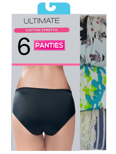 Cotton Comfort Mixed Panties Lot Of 6