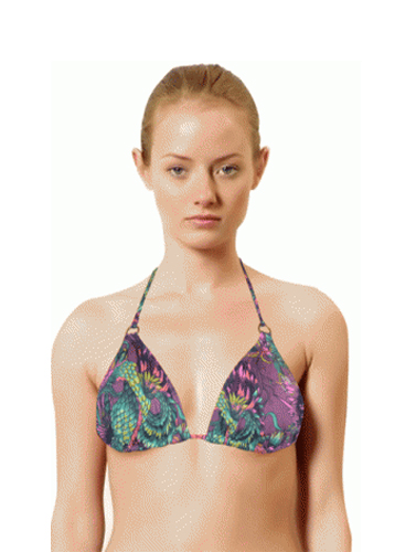 H&M Tropical Print Foam Padded Bikini Top