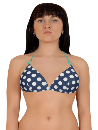 Polka Dot Print Padded Bikini Bra