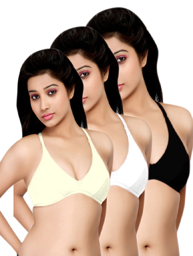 ♥Women's Cotton Mix Pack Of 3 Everyday Wear Bra