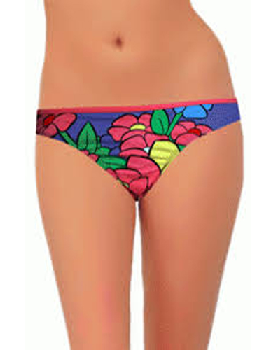 Disney Floral Print Multi Color Bikini Bottom