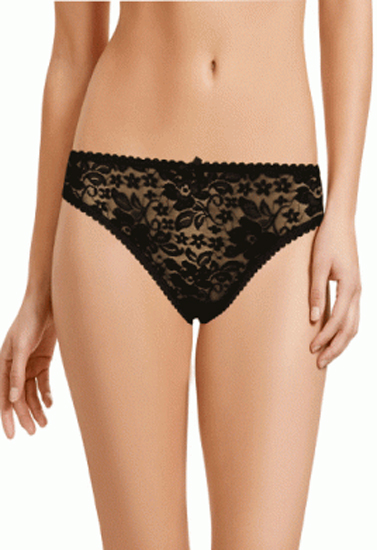 Okay Black Lace Trim See Through Thong(Sold Out)