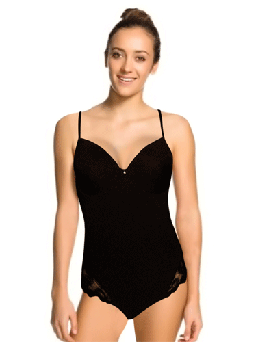Skin To Skin Sexy Black Padded Bodysuit