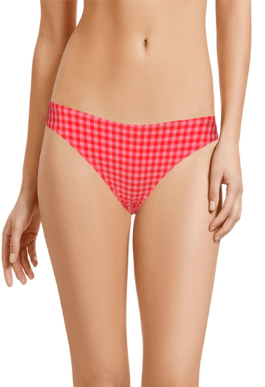 Women's Cool Check Print Pink Bikini Bottom