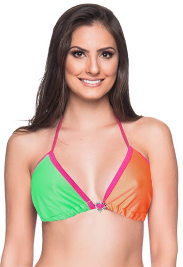 Women's Dazzling Multi Color Tri Halter Bikini Top