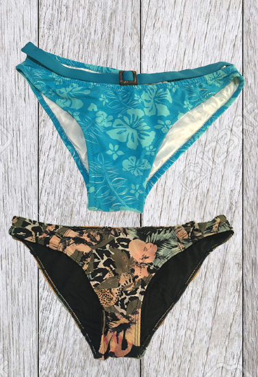 Fabulous Retro Floral Print Bikini Bottoms Set of 2