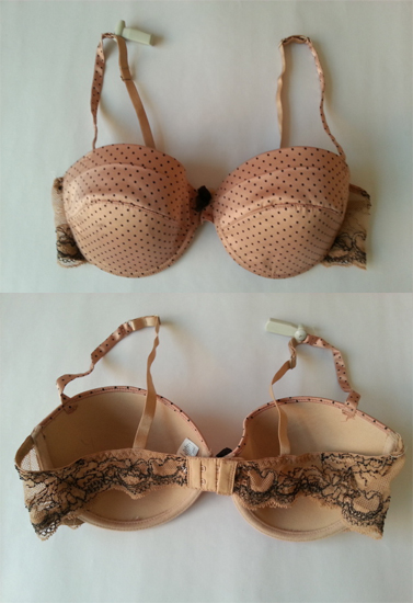 Blush Beige Polka Dot Lace Wings Push-Up Bra(Sold Out)