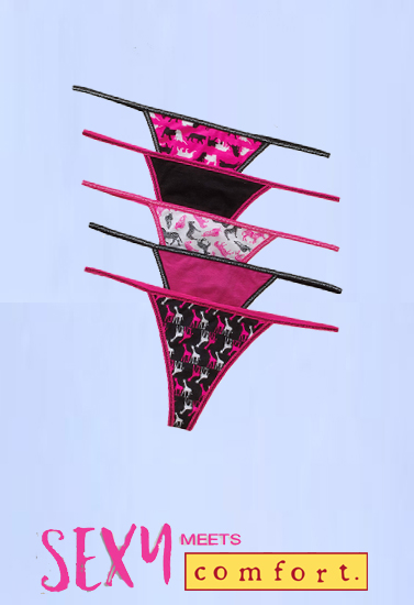 Comfort Fit Pure Cotton Thong Pk of 5
