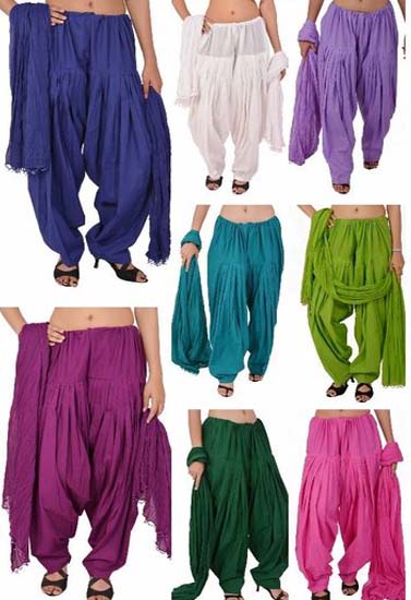 Buy Lot Of 8 Wholesale Plain Cotton Patiala Salwar