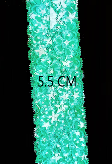 5 Meter Green Stretch lace trim 5.5 Cm Wide