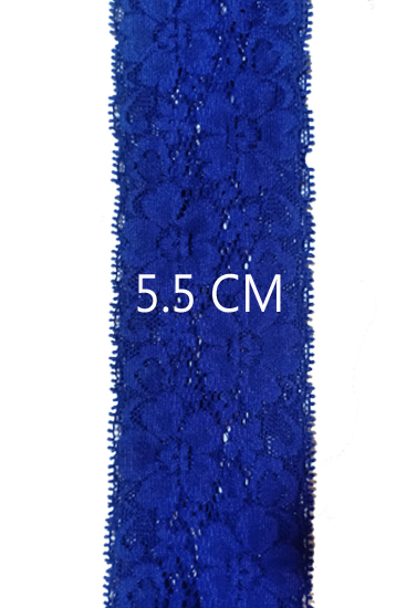 5 Meter Blue Stretch lace trim 5.5 Cm Wide