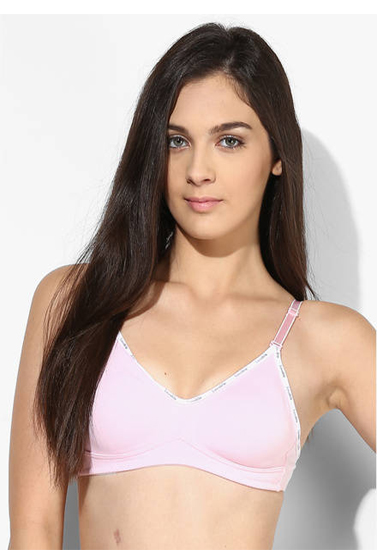Lovable Pk Of 2 Smooth Slim Fit Baby Pink Cotton Bra