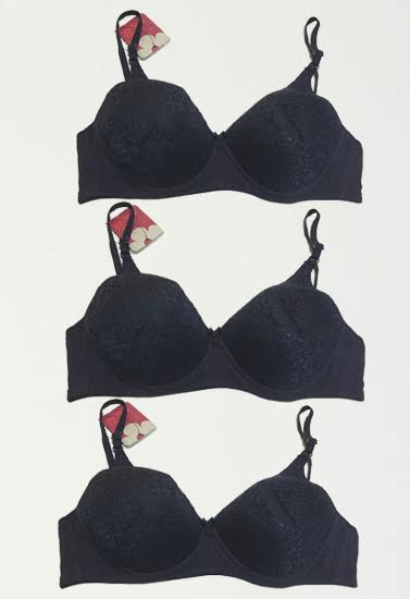 Hushh 3 Peaceful Blue Floral Cup Bra With 2 Mix & Match Boyshorts