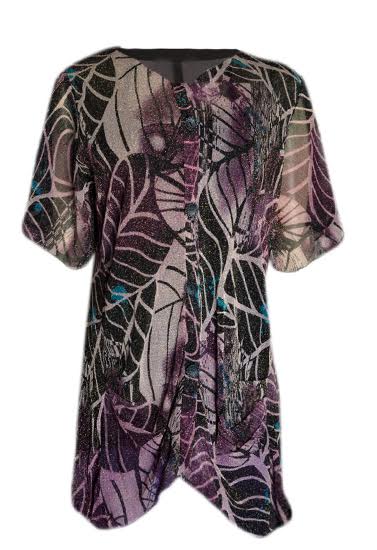 Women's Loose Fitted Shining Sheer Coated Long Tunic
