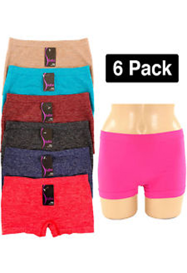 Pack Of 6 Seamless Multicolor Boyshort Panties