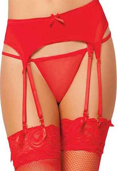 Sultry Red Double Up Garter Belt