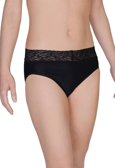 Women's No Show Panty With Lace Waistband