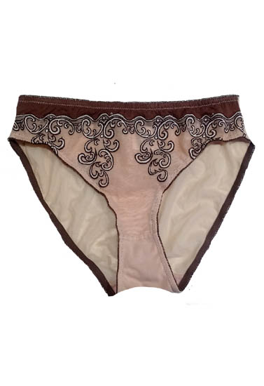 Miriale's Luxury Creame Front Embroidery Lace Trim Panty
