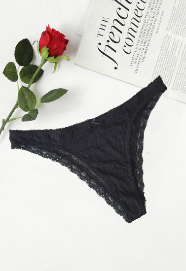Net Lace Trim Thong Panty