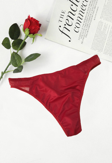 DIM Dark Red No Show Thong Panty