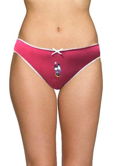 Disney White Trimmed Perfect Fitted Red Cotton Panty + 1 Free Bra(Sold Out)