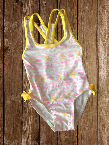 Kid’s Cute Print Cross Back One Piece Swimsuit