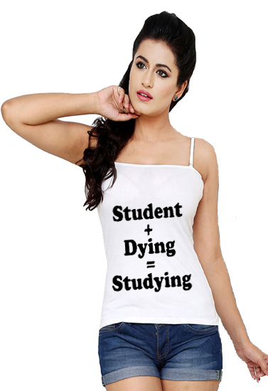 White Adjustable Strap Cotton Stretch Camisoles