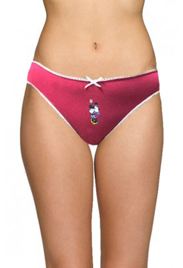 Disney Maroon Printed Lace Trim Cotton Panty