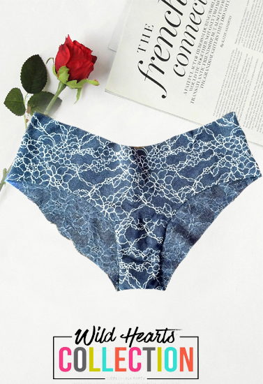 Women's Blue Ultra Thin Sexy Lace Seamless Underwear