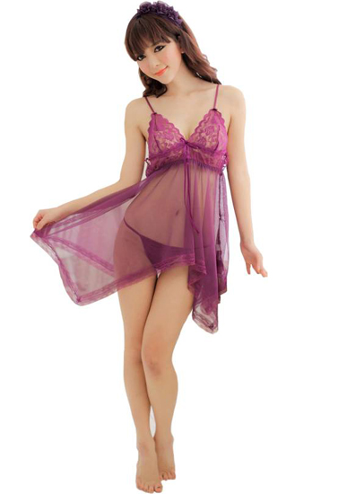 Draping Purple Babydoll Set